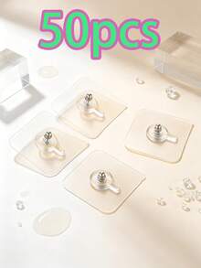 1-50pcs/Pack Strong Adhesive No-Drill Wall Mount Hangers, Suitable For Wedding Photos, Invisible Screws, Waterproof Frames And Bathroom Hooks - View 15