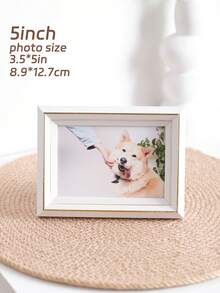 1pc White Slim Frame With Delicate Gold Inner Trim, Composite Dual-Use Wall-Mounted Tabletop Photo Frame, Minimalist Elegant Frame Suitable For Pet Cat Dog Family Portraits, Daily Life Photos, Cream-Colored Decor For Bedroom, Living Room, Dorm Apartment, Pet Memory Display Gift, Suitable For Pet Lovers, Cat Dog Owners, Housewarming, Birthday Celebration - Multicolor - View 10