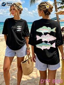Women T-Shirts - 黑色 - 查看 1