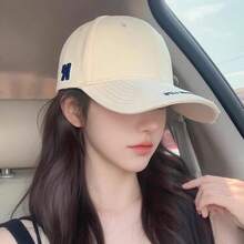 1件新款美式棒球帽 女款 寬帽簷 大臉顯瘦 時尚刺繡字母 深色加大號 硬頂棒球帽 - 彩色 - 查看 2