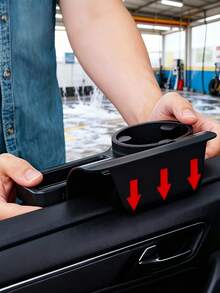 Multifunctional Car Storage Box With Cup Holder, Drink Holder, Side Door Window Phone Slot And Hanging Storage Rack, Universal Perfect Car Interior Organizer, Durable ABS, Easy Install, Space Saving, Ideal For Driver Passenger Daily Commute - Multicolor - View 4