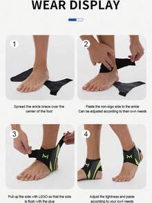 Sports Ankle Support Brace, Suitable For Basketball, Football, Volleyball, And Fitness Sports, Unisex, Shock Absorption To Reduce Foot Fatigue, With Hook-And-Loop Heel Protection, Wraparound Compression Design, And Adjustable Ankle Support - Multicolor - View 9