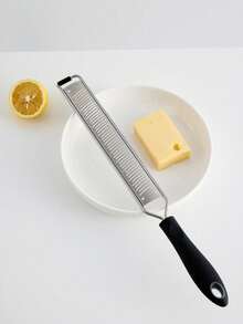 Haus Hana 1pc Portable Stainless Steel Citrus Zester & Lemon Grater With Long Handle - Perfect For Chocolate, Cheese & Fruit Peeling - Ideal For Outdoor Camping & Home Use - Silver - View 3