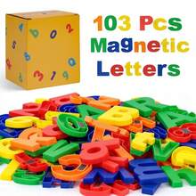 SHINDEL 103 PCS Alphabet Magnetic Letters And Numbers For Toddlers, ABC 123 Fridge Educational Set, Great Learning Gift From Parents Or Teachers, Children's Puzzle Gift, Kids Toys, Toys For Girl, Baby Toys, Valentine's Day - 彩色 - 查看 10