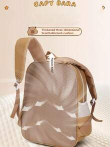Mochila nueva para estudiantes niños y niñas, mochila ligera y linda, mochila para adolescentes, moda sencilla - Capibara - Ver 6