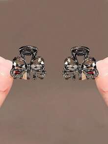 4pcs/2pcs/1pc Women's Light Luxury Alloy Rhinestone Crystal Small Hair Claw Clip Exquisite Flower Hair Claw Half-Up Hair Claw For Parties, Daily Work - Multicolor - View 2