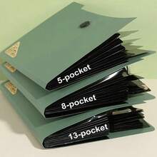 Carpeta Expandible A4 para Niños, Bolsa de Almacenamiento de Exámenes para Estudiantes, Bolsa de Archivo para Clasificación, Organizador de Documentos Horizontal, Bolsa de Documentos Multifu - Camel - Ver 6
