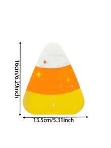 1 Set Halloween Corn Shaped Paper Napkins, Star Print Triangle Decorative Dinner Napkins, Suitable For Halloween Costume Party Table Setting, Waterproof Soft Paper Cocktail Napkins, Spooky Holiday Table Decor Supplies - A - View 4