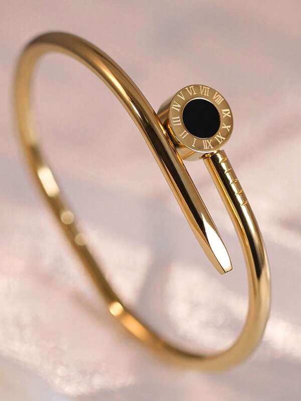 lsera de flor de la suerte chapada en oro de 18K de acero inoxidable, regalo elegante para ella en el Día de San Valentín