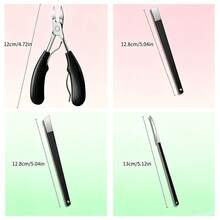 1/3/4pcs Black Handle Pedicure Set, Includes Large And Small Nail Clippers, Cuticle Scissors, Foot Scraper And Nail File, Comprehensive Care For Nails, Thick Toenails And Calluses, Suitable For Elderly, Pedicurists Daily Use, Ideal Gift For Men - Multicolor - View 6