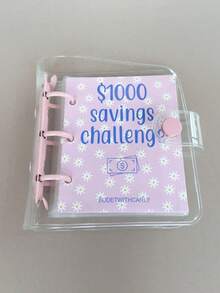 1000 Savings Challenge Binder Envelope Savings Challenge Binder Reusable Mini Budget Book Home Office Back To School Travel Essentials - Multicolor - View 13