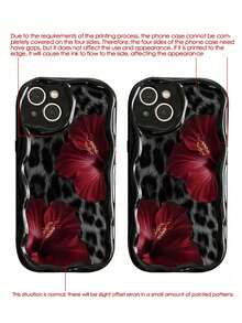 Leopard Print Black Cream Texture Painted Soft Shell Phone Case, Suitable For IP17/IP17PROMAX/IPhone16/IPhone16pro/IPhone16promax/IPhone15/XR/7p8p/P12promax/P13promax/P14PROMAX/P13/P14/P11/P12/P14, Women's Cute Fashion Thick Anti-Drop Protective Cover, XS/S/XSMAX/78GES2 - Multicolor - View 4