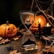 2D Acrylic Pattern Stand, Skull Life And Death Theme Halloween Desktop Decor Ornament, Skeleton Dark Halloween Atmosphere Prop, Vintage Skull Halloween Desktop Backdrop Decoration, Gift Box Not Included - SSQQ-80 - View 5
