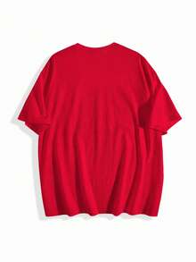 4-Pack Men's T-Shirts In Pure Cotton With Crew Neck And Print, Casual And Versatile, Ideal For Spring And Summer - 紅色 - 查看 3