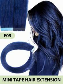 Mini Tape-In Hair Extensions, Real Human Hair, Colorful Invisible Tape-In Hair Extensions, Highlight Color, Party Hair Accessories, Ready To Wear, No Glue Needed, Suitable For Holidays, Festivals, School Supplies, Parties, Weddings, Daily Wear, Suitable For All Women, Girls, Brides - Multicolor - View 25