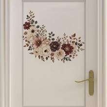 1pc Luxury Vintage Vertical Floral Bouquet Wall Sticker, Self-Adhesive Decorative Floral Wall Decal For Entryway, Vanity, High-End Wall Decor - View 5