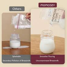 Momcozy Easy Pour Breast Milk Storage Bags, 8 Oz, Temperature-Sensitive Color Change - 120 Pcs - View 3