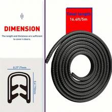 Dải bảo vệ chống trầy xước cạnh cửa ô tô đa năng 5M, dải niêm phong bảo vệ cạnh, dải trang trí bảo vệ cửa ô tô, phụ kiện ô tô - Đen 5m - Xem 3