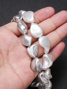 1串 15x23mm 不規則齒形珍珠玻璃珠 大量隔珠 DIY珠寶製作配件，適用於手鍊、項鍊、耳環 - 彩色 - 查看 5