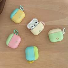 Korean Style Minimalist 5-Color Matte Contrast + Ring Earphone Case Compatible With AirPods Pro 3 New Pro 2 Protective Cover Pro Cute Apple 4 Minimalist 3 Personalized 1/2 Generation Women Earphone Case Protective Cover Spring/Summer Earphone Case/Birthday Gift/Holiday Gift - Multicolor - View 2