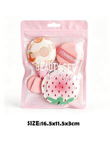 5pcs Makeup Sponge Set, Includes Cloud-Shaped Cartoon Powder Puff, Mini Makeup Sponge, Finger Cushion Powder Puff And Portable Fruit Makeup Powder Puff, Dual-Use Dry And Wet Multi-Function Makeup Tools, Suitable For Beginners And Students, Ideal Gift Choice - Multicolor - View 6