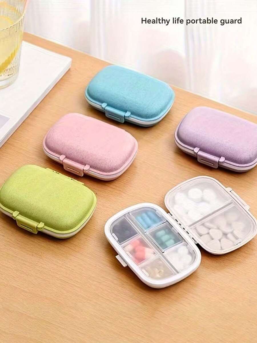 1pc Pink Medicine Storage Box, Portable Pill Dispenser Box For Bag, Pill And Tablet Organizer - Multicolor - View 1