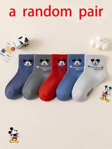 1/5/10 Pairs Disney Mickey Mouse Kids Mid-Calf Socks, Fashionable Winter Comfortable Breathable Student Socks For Daily Wear - Multicolor - View 18