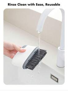 1 Peça Escova de Limpeza Multifuncional para Frestas de Janela, Escova Portátil Mini para Frestas, Adequada para Trilhos Deslizantes de Portas e Janelas, Peitoris de Janela, Molduras de Janela, Sulcos e Utensílios de Cozinha, Ferramenta Compacta de Limpeza Profunda para Casa, Adequada para Banheiro e Cozinha, Volta às Aulas - Tamanho único. - Visão 8