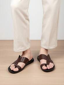 New Men's Middle Eastern Style Breathable Casual Sandals, Versatile Durable Slippers For Daily Wear, Commuting And Vacation - Brown - View 5