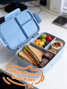 1 pieza Caja bento portátil de 3 compartimentos con nombre personalizado, caja de almuerzo personalizada, contenedor de almuerzo portátil con tenedor y cuchara incorporados, diseño de tapa abatible con triple cierre, apto para trabajo y viajes, preparación de comidas - Estampado multicolor - Ver 2