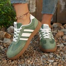 Women's Flat Shoes, Women's Sneakers, Fashion Casual Shoes With Anti-Slip And Wear-Resistant Features, Lace-Up Front Running Sports Shoes, Women's Shoes - Green - View 3