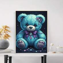 1PC DIY 5D Diamond Painting Kit Teddy Bear Pattern - Round Full Drill Art Mosaic Craft, Home Wall Decor, Unframed - No Frame - View 2
