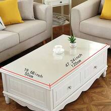1pc Transparent PVC Desk Mat, Desktop Protector, Office Desk Pad, Office Mat, Large Mouse Pad, Laptop Desk Mat, Nail Table Mat, Coffee Table Mat, Vanity Desk Mat, Extra Large Tablecloth, Office And Home Waterproof Writing Pad, Waterproof, Oil-Proof, Stain-Resistant, Wear-Resistant, Washable Dining Table Mat, Suitable For Various Desktops, Large Dining Table Mat, And Small Desk Mat - Clear - View 6