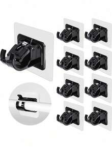 2pcs/4pcs/8pcs Curtain Rod Adhesive Fixer, No-Drill Hook, Multiple Color Options - Curtain Rod Brackets - View 8