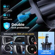 1pc Car Phone Holder, ABS Multi-Function Car Air Vent Phone Holder, Black, Universal Car Air Vent Phone Holder Compatible With Multiple Phone Models - Multicolor - View 5