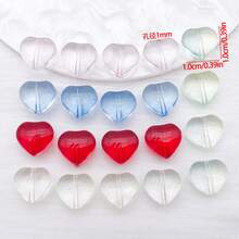 20pcs Glass Transparent Heart-Shaped Perforated Beads Jewelry Making DIY Earrings Pendant Various Design Charms For Jewelry Making Bracelets Necklace - Multicolor - View 8