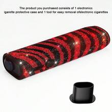 1 SET Funda protectora para cigarrillo electrónico IQOS ILUMA I ONE, nueva, multicolor brillante, con cobertura total 360°, patrón de cebra con strass, carcasa blanda a prueba de golpes, accesorio para caja de cigarrillos + 1 cambiador de carcasa - Multicolor - Ver 11