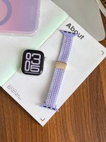 1pc Boys Girls Watch Band Compatible With Apple Watch 41mm 40mm 38mm Woven Nylon Strap Elastic Sports Band For Apple Watch Series 11 10 9 8 7 6 5 4 3 2 1 SE Smartwatch Replacement Band, Back To School Gift, Birthday Gift - Multicolor - View 18