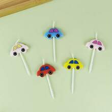 HIBIRTH 5pcs Creative Colorful Car Shaped Birthday Candles, Happy Birthday Cake Decoration Candles, Bus Car Design Cake Baking Toppers - View 8