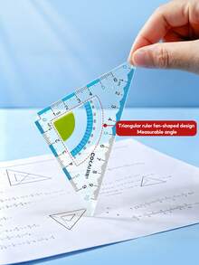 Juego de 4 reglas transparentes lisas, con agarre de goma suave antideslizante, escala clara, PVC flexible, kit de herramientas de medición matemática para estudiantes, escuela, oficina, geometría y dibujo - Juego de reglas - Ver 3