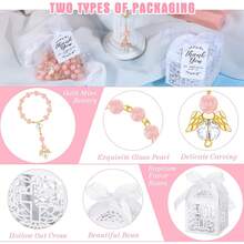 4/20/40/60/80/120pcs Holy Communion Blessing Set, Includes Mini Prayer Beads, Gift Box, Fabric Bag And Card, Suitable For Baptism And Wedding Gifts - View 7