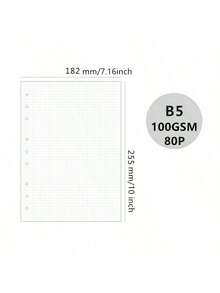 1 Pack 80 Sheets/160 Pages Loose Leaf Paper (Dot Grid/Dotted) Refill Paper, 100g Thick Beige Dotted Paper, - Dot Matrix Inner Page/80 Sheets 160 Pages (100GSM) - View 7