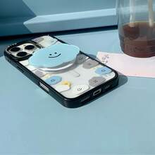 1pc Cute Cartoon Cloud Face MagSafe Magnetic Phone Stand, Foldable Telescopic Rotating Air Cushion Suction Finger Ring Holder, Creative Portable - Multicolor - View 3
