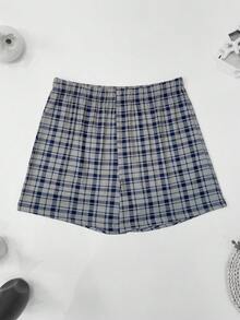 4pcs Men's Plus Size Plaid Print Loose Comfortable Thin Breathable Elastic Boxer Shorts Set With Elastic Waistband, Multi-Color Combination - Multicolor - View 7