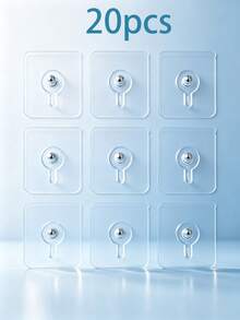 1pc To 50pcs Optional, Transparent Picture Frame Hooks, Heavy Duty Self-Adhesive Wall Hooks, Suitable For Picture Frames, Paintings, Suitable For Bathroom And Kitchen. - One Size - View 15
