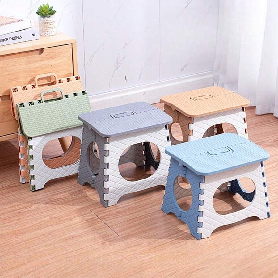 Adult Portable Folding Stool Ladder, 150 Lbs Weight Capacity, Lightweight And Durable, Suitable For Bathroom And Outdoor Camping - Multicolor - View 1