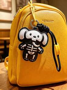 Skeleton Animal Bag Charm Keychain, Black And White Zinc Alloy Key Ring, Gothic Style Backpack Pendant, INS Style Handbag Accessory, Halloween Gift - Multicolor - View 6