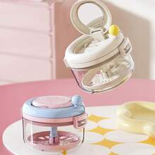 Dental Denture Cleaning Box, Orthodontic Retainer Storage Case, Cleaning Soaking Cup With Drainage Slot, Storage Container For Soaking Items, Suitable For Travel Cleaning, Equipped With Mirror And Brush - A - View 10