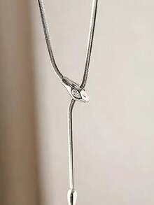 1pc Fashionable Personalized Stainless Steel Men's Snake Pendant Necklace, Suitable For Men's Daily Wear And Street Style Accessory - Snake Chain Necklace - View 4