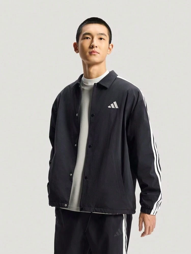 Adidas Men's ST 3ST J Jacket Woven Hoodless Outerwear KR2499 - Black - View 1